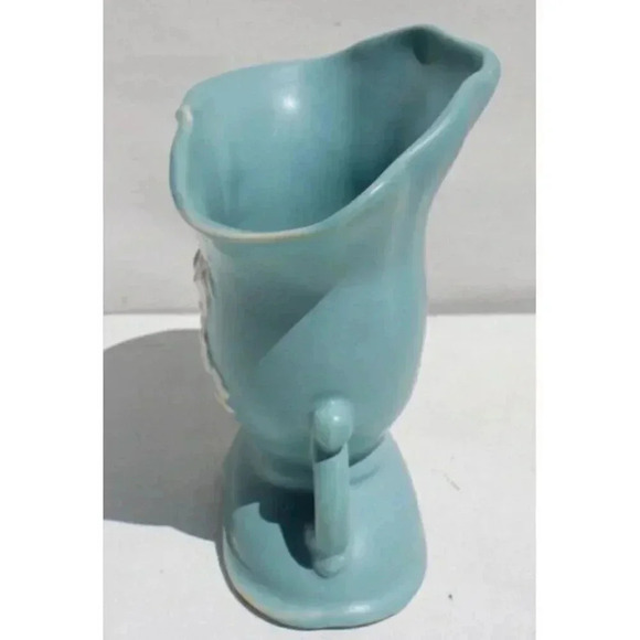 Vintage LIGHT Blue Art Deco CAMEO WELLER Pottery Vase - Picture 4 of 5